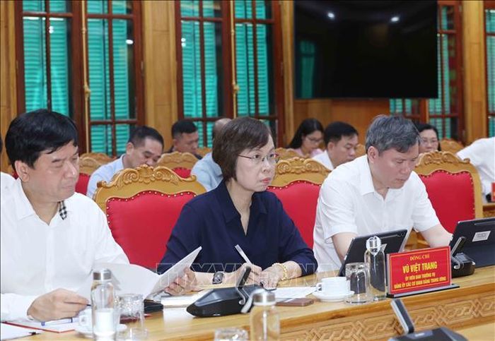 Các đồng chí Ủy viên Ban Thường vụ Đảng ủy các cơ quan Đảng Trung ương dự hội nghị. Ảnh: Phương Hoa/TTXVN.