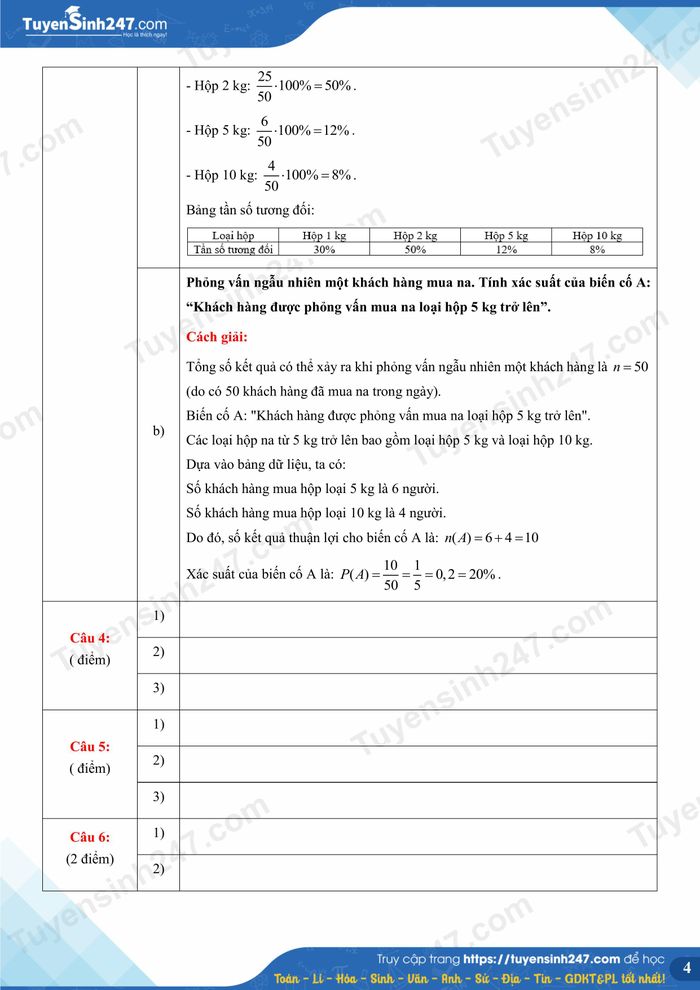 Đáp án Đề thi môn Toán thi vào lớp 10 tại Lạng Sơn