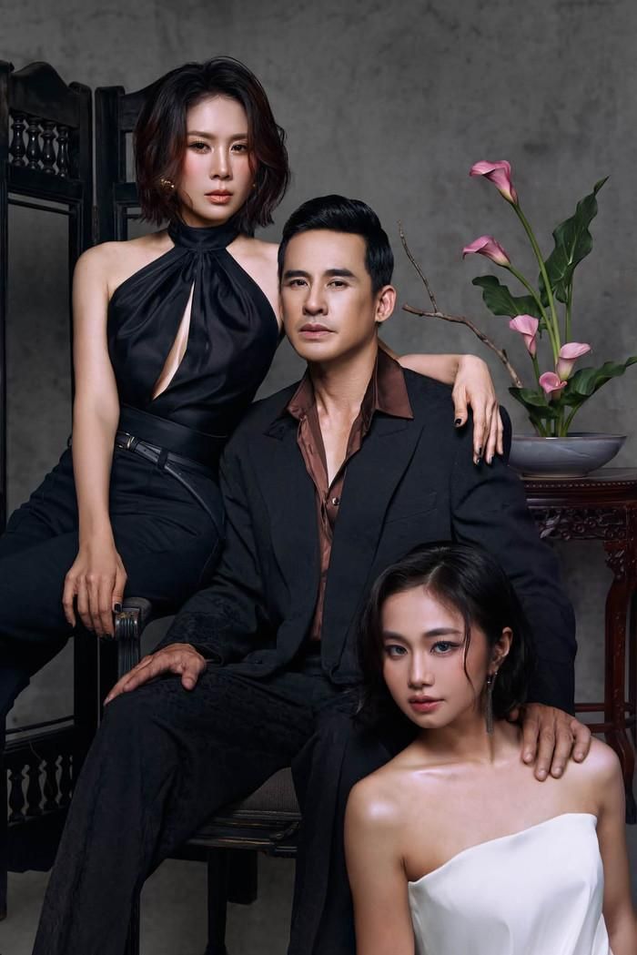 Khung hình quyền lực và sang trọng của Lê Phương, Lương Thế Thành và Ngân Hòa trong bộ ảnh mới. Ảnh: FBNV