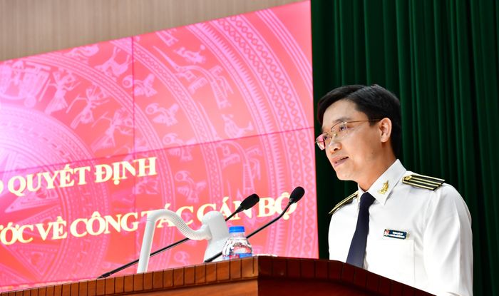 Đồng chí Trương Hoài Nam phát biểu nhận nhiệm vụ, Ảnh: NGUYỄN LỘC