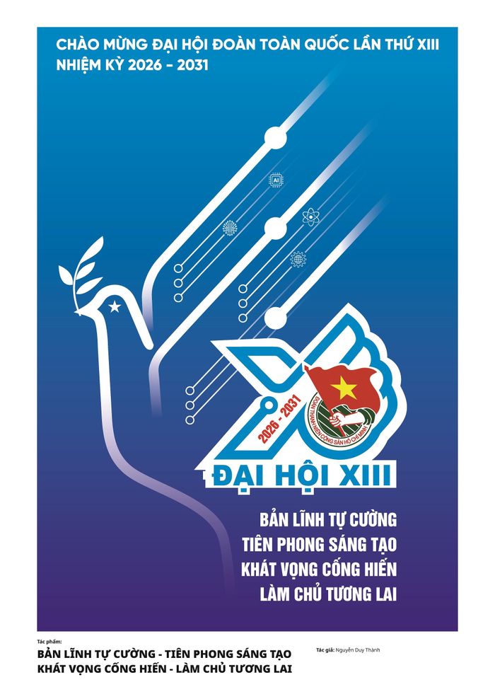  Tác phẩm "Bản lĩnh tự cường - Tiên phong sáng tạo - Khát vọng cống hiến - Làm chủ tương lai" đạt giải Nhất. 