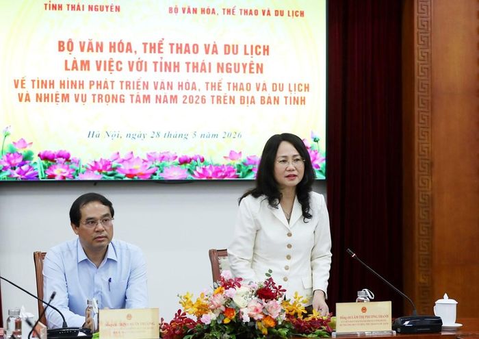 Bộ trưởng Lâm Thị Phương Thanh phát biểu tại buổi làm việc