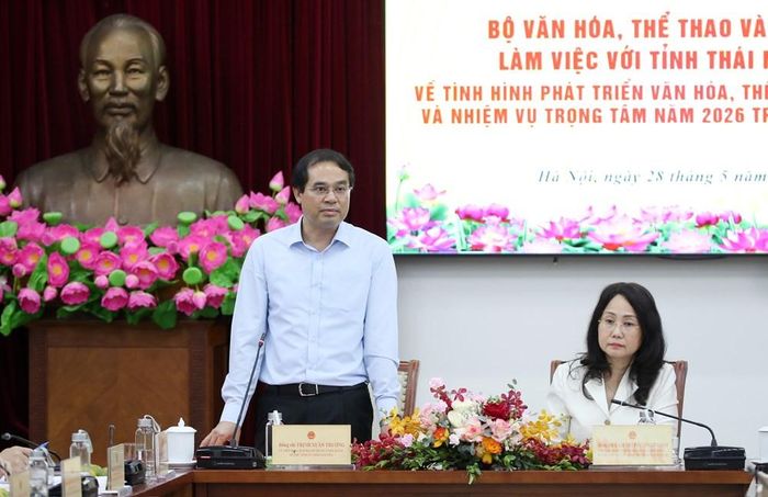 Bí thư Tỉnh ủy Thái Nguyên Trịnh Xuân Trường phát biểu tại buổi làm việc