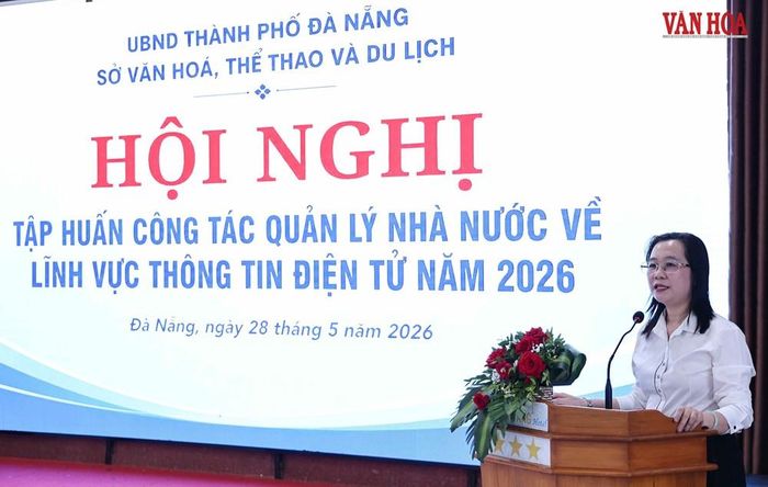 Phó Giám đốc Sở VHTTDL TP. Đà Nẵng Nguyễn Thu Phương phát biểu tại hội nghị