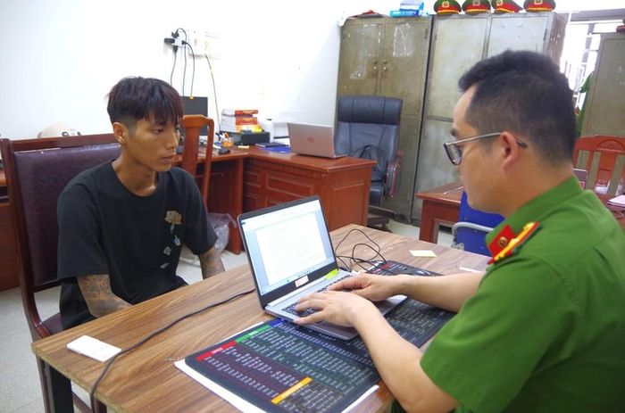 Đối tượng tại trụ sở công an tỉnh Thái Nguyên