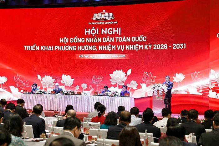 Chủ tịch Quốc hội Trần Thanh Mẫn phát biểu khai mạc hội nghị. Ảnh: Doãn Tấn - TTXVN