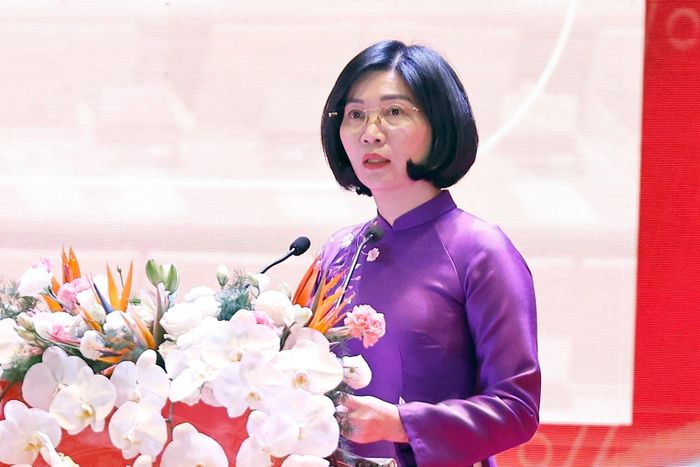 Phó Bí thư Thành ủy Hà Nội, Chủ tịch HĐND thành phố Hà Nội Phùng Thị Hồng Hà phát biểu. Ảnh: Doãn Tấn - TTXVN