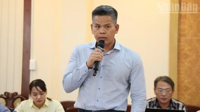 Phó Giám đốc Sở Xây dựng thành phố Đồng Nai Não Thiên Anh Minh phát biểu tại lễ bàn giao.