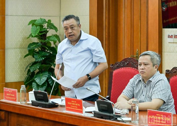 Chủ nhiệm Ủy ban Kiểm tra Trung ương Trần Sỹ Thanh phát biểu tại cuộc làm việc. (Ảnh: DUY LINH)