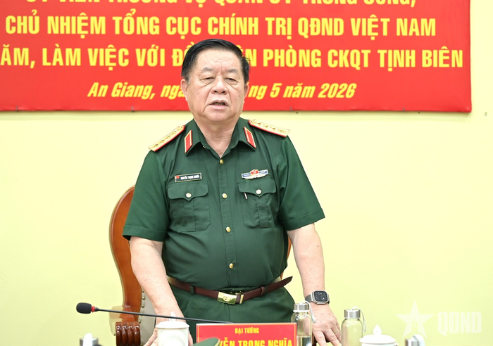 Đại tướng Nguyễn Trọng Nghĩa phát biểu chỉ đạo tại buổi làm việc.