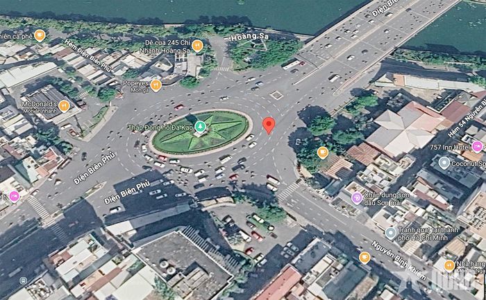 Hình ảnh vệ tinh khu vực vòng xoay Nguyễn Bỉnh Khiêm.