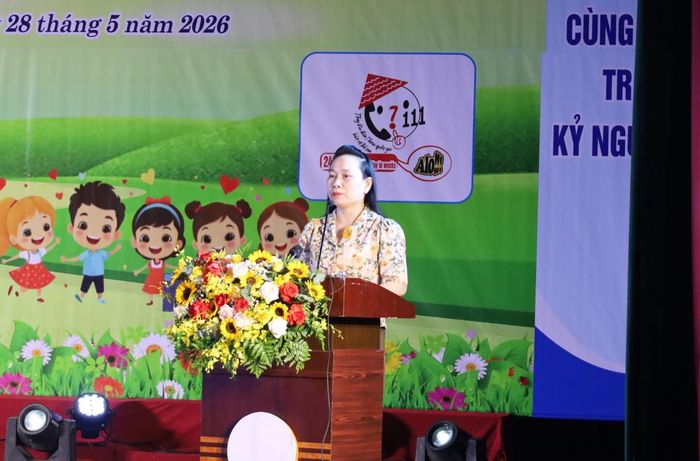 Bà Đoàn Thị Hoài Nhi - Phó Giám đốc Sở Y tế TP Đà Nẵng phát động Tháng Hành động vì trẻ em năm 2026.