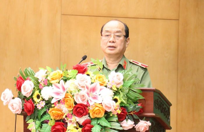 Thiếu tướng Nguyễn Hữu Hợp phát biểu tại buổi lễ