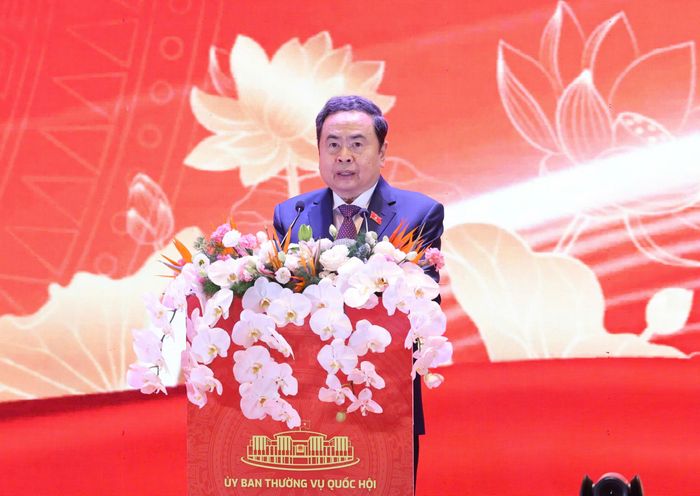 Chủ tịch Quốc hội Trần Thanh Mẫn phát biểu khai mạc hội nghị. Ảnh: QUANG PHÚC