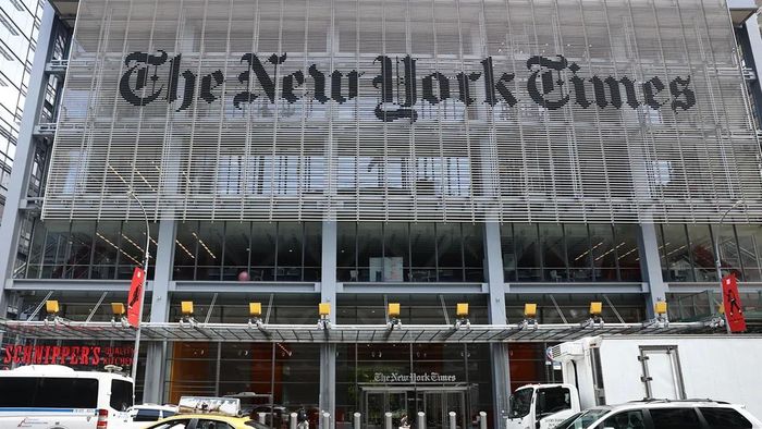Trụ sở nhật báo The New York Times (Mỹ). Ảnh: Jakub Porzycki/NurPhoto
