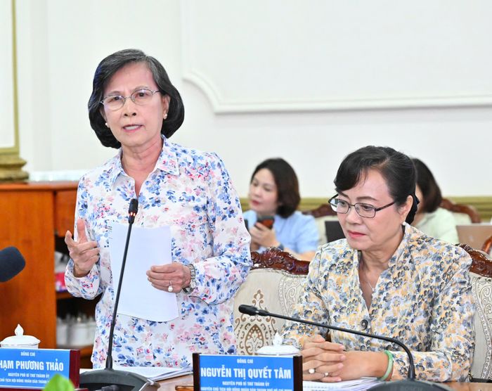  Đồng chí Phạm Phương Thảo nêu ý kiến. Ảnh: VIỆT DŨNG 