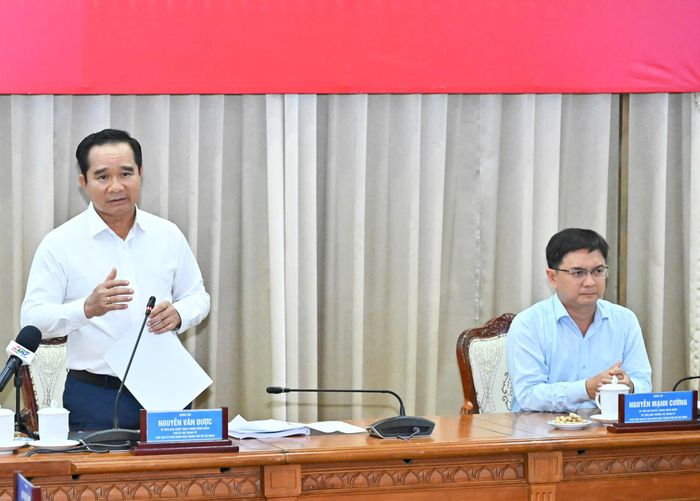  Đồng chí Nguyễn Văn Được phát biểu tại hội nghị. Ảnh: VIỆT DŨNG 
