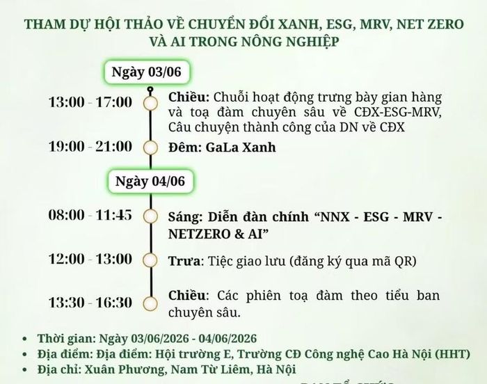 Thời gian tổ chức Hội thảo.