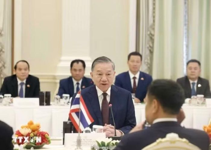 Tổng Bí thư, Chủ tịch nước Tô Lâm phát biểu tại cuộc hội đàm. Ảnh: TTXVN