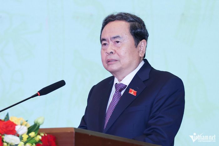 Chủ tịch Quốc hội Trần Thanh Mẫn cho rằng, mỗi thành viên Hội đồng Dân tộc của Quốc hội và đại biểu Quốc hội là người dân tộc thiểu số phải là cầu nối tin cậy giữa Đảng, Nhà nước với đồng bào. Ảnh: Lê Anh Dũng