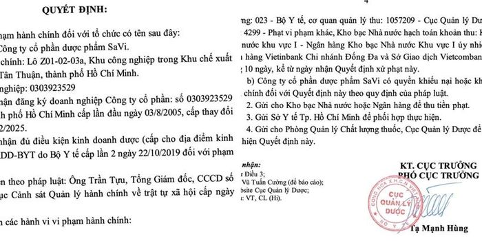 Một phần Quyết định số 387/QĐ-XPHC.