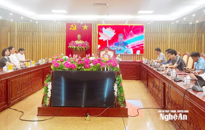 Quang cảnh điểm cầu tại tỉnh Nghệ An. Ảnh: Thu Hiền