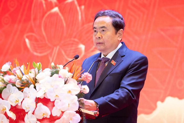 Chủ tịch Quốc hội Trần Thanh Mẫn phát biểu tại hội nghị. Ảnh: Phạm Thắng