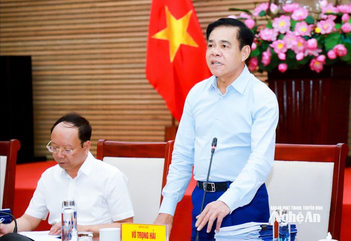 Đồng chí Võ Trọng Hải - Phó Bí thư Tỉnh ủy, Chủ tịch UBND tỉnh phát biểu kết luận. Ảnh: Thành Duy
