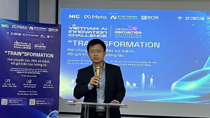 Ông Nguyễn Khánh Linh, Phụ trách Xúc tiến đầu tư và Công nghệ chiến lược tại NIC, khẳng định chương trình là nền tảng kết nối năng lực AI với các bài toán phát triển thực tiễn trong sản xuất, logistics, y tế và đô thị thông minh. (Ảnh: Vietnam+)