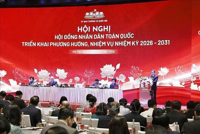 Chủ tịch Quốc hội Trần Thanh Mẫn phát biểu tại hội nghị. Ảnh: Doãn Tấn/TTXVN