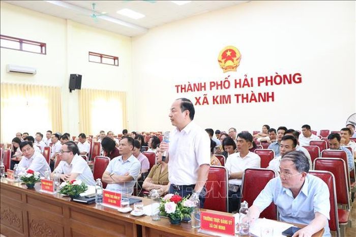 Đại diện lãnh đạo UBND xã Đại Sơn phát biểu ý kiến tại hội nghị.