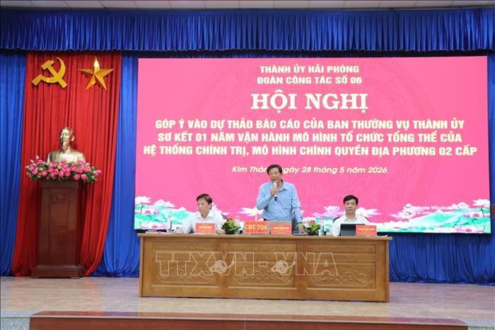Trưởng ban Tuyên giáo và Dân vận Thành ủy Hải Phòng Nguyễn Quang Phúc phát biểu kết luận hội nghị.