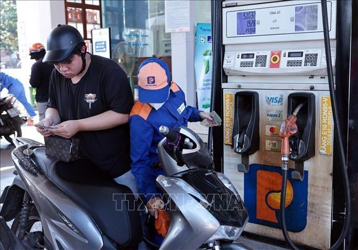 Mua bán xăng sinh học tại một cửa hàng của Petrolimex. Ảnh: Trần Việt/TTXVN