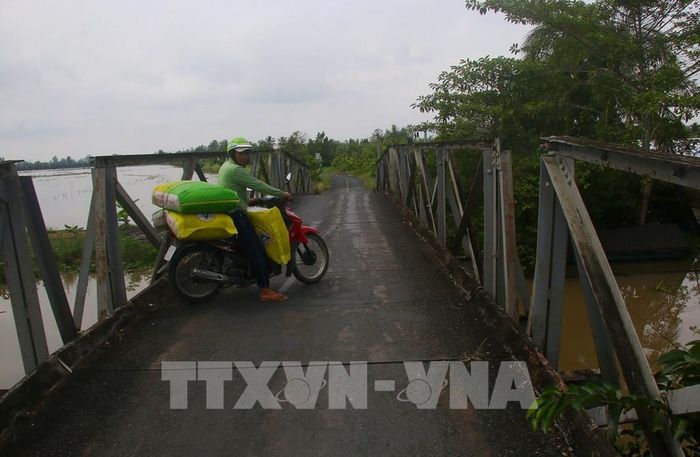 Cây cầu sắt tại xã Vị Thanh 1, thành phố Cần Thơ. Ảnh: Duy Khương - TTXVN