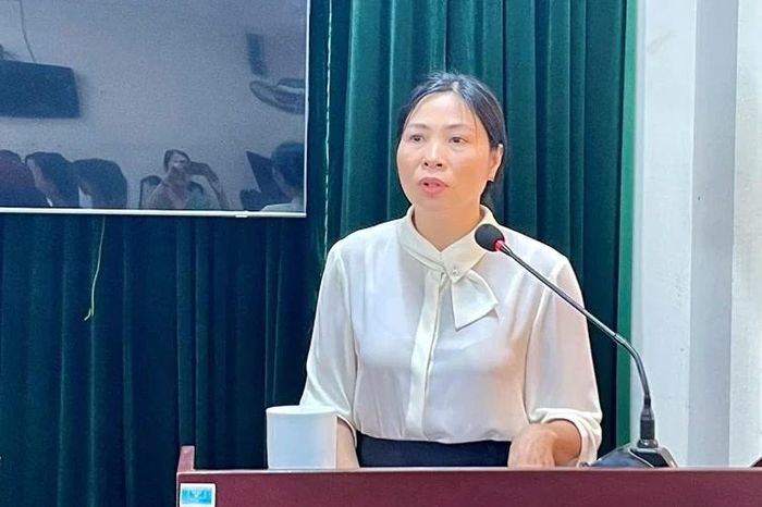 Lãnh đạo xã Đông Thành phát biểu tại buổi làm việc.