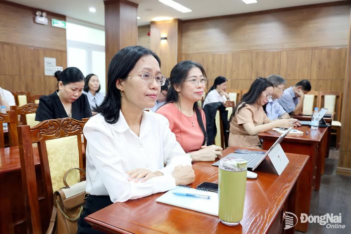 Các đại biểu tham dự tại điểm cầu Đồng Nai. Ảnh: Hồ Thảo