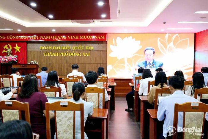Quang cảnh hội nghị tại điểm cầu Đồng Nai. Ảnh: Hồ Thảo