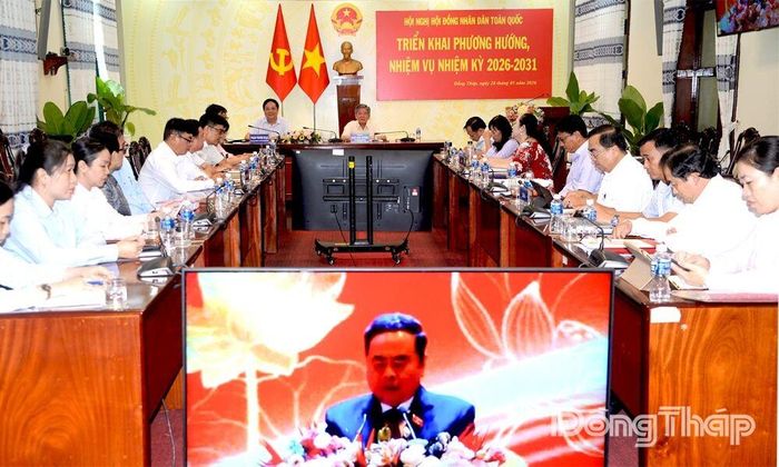 Quang cảnh hội nghị tại điểm cầu Đồng Tháp