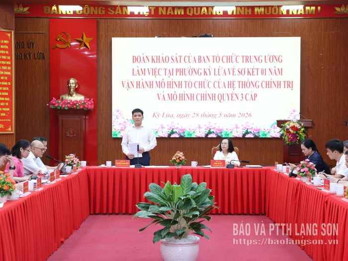 Đồng chí Nguyễn Thanh Bình, Phó Trưởng Ban Tổ chức Trung ương phát biểu tại buổi làm việc