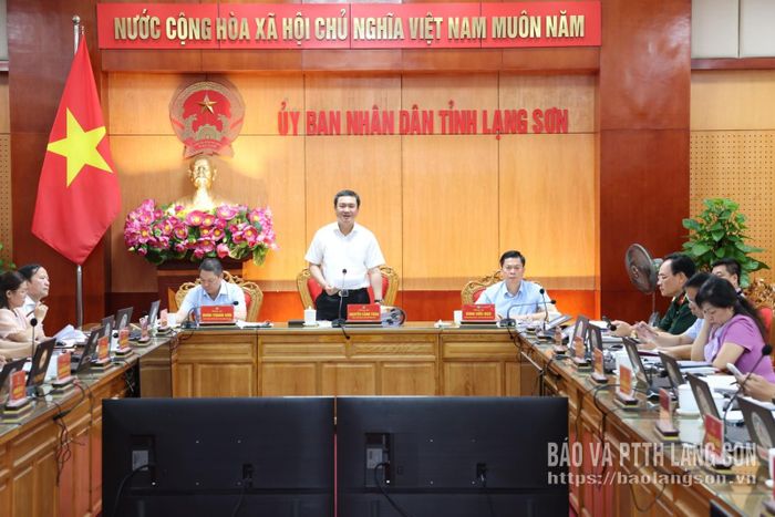 Đồng chí Nguyễn Cảnh Toàn, Phó Bí thư Tỉnh ủy, Chủ tịch UBND tỉnh phát biểu kết luận nội dung tại phiên họp