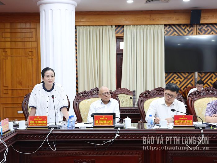 Thành viên đoàn khảo sát phát biểu tại buổi làm việc