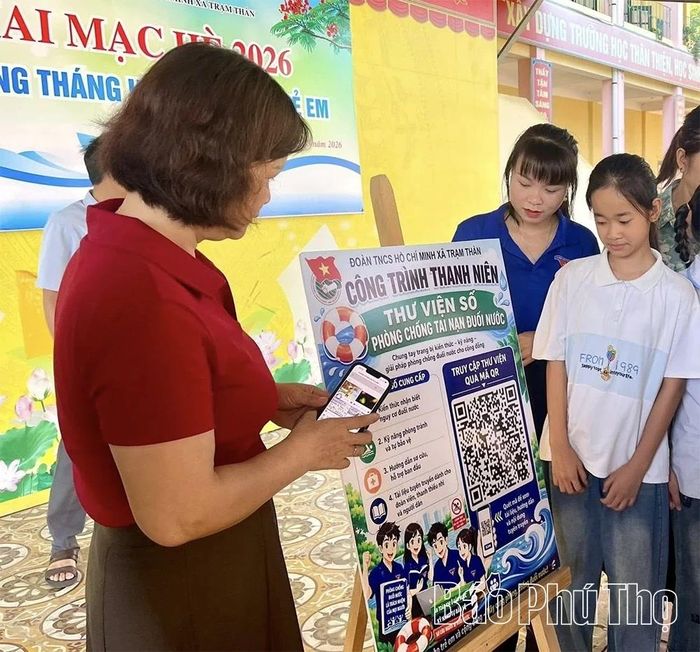 Công trình thanh niên “Thư viện số phòng, chống tai nạn đuối nước” do Đoàn Thanh niên xã triển khai.