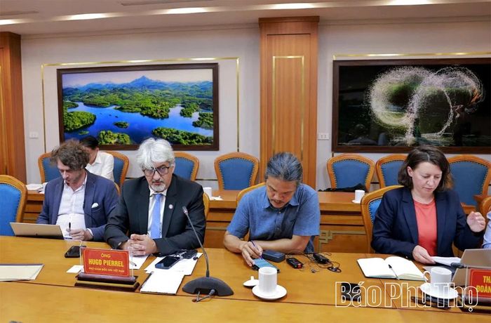 Phó Giám đốc AFD Việt Nam Hugo Pierrel phát biểu tại buổi làm việc.