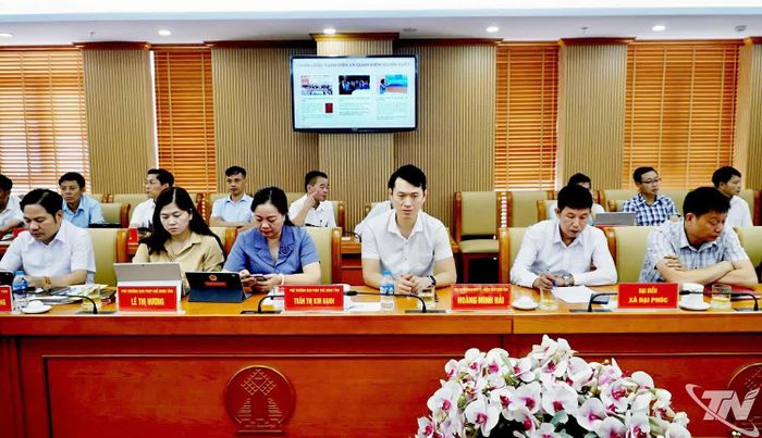 Các đại biểu dự Hội nghị tại điểm cầu tỉnh Thái Nguyên.