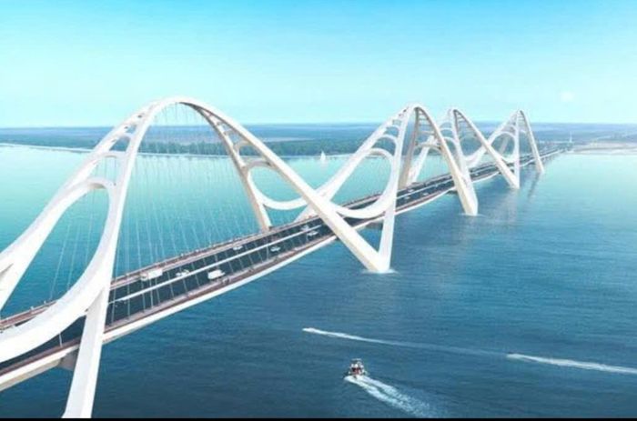Phối cảnh thiết kế được phê duyệt của cầu vượt biển Rạch Giá nối An Biên, tỉnh An Giang.