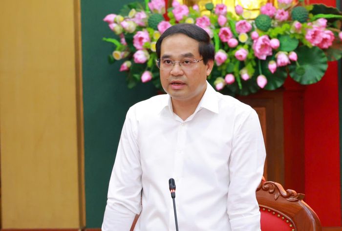 Bí thư Tỉnh ủy Trịnh Xuân Trường phát biểu chỉ đạo. Ảnh: Đồng Văn Thưởng