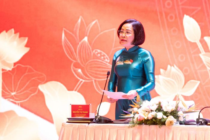 Phó Chủ tịch Quốc hội Nguyễn Thị Thanh phát biểu tại Hội nghị
