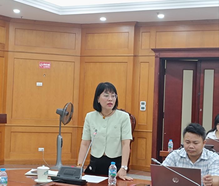 Giám đốc Trung tâm Truyền thông Khoa học và Công nghệ Nguyễn Thị Hải Hằng phát biểu