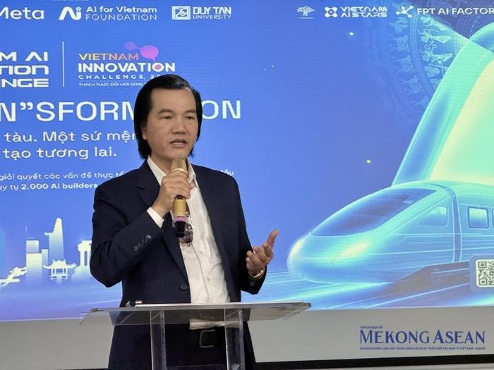 PGS.TS Nguyễn Gia Như phát biểu tại sự kiện công bố thông tin về sự kiện Vietnam AI Innovation Challenge. Ảnh: Hà Anh/Mekong ASEAN.