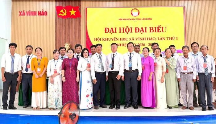 Đại biểu tham dự Đại hội đại biểu Hội Khuyến học xã Vĩnh Hảo lần thứ I. Ảnh: Hội Khuyến học tỉnh Lâm Đồng